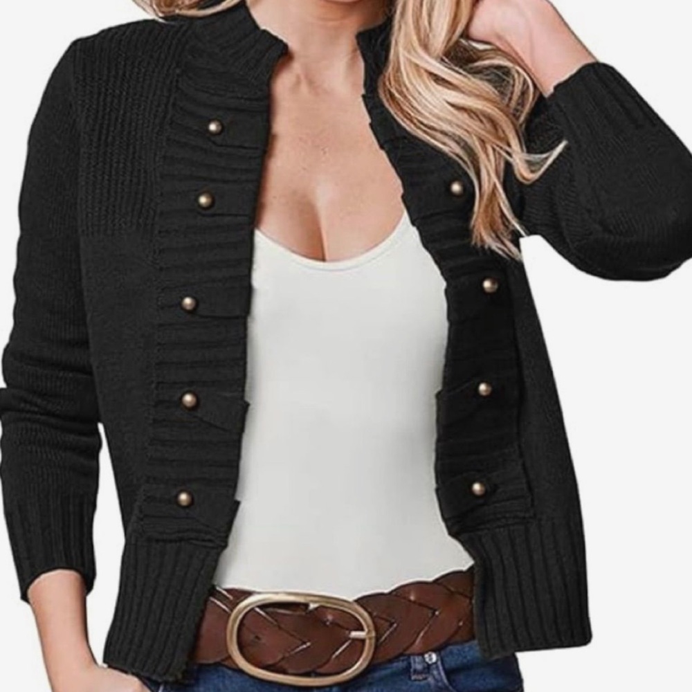 Cotton Wool Tab button detail cardigan - Picture 9 of 13